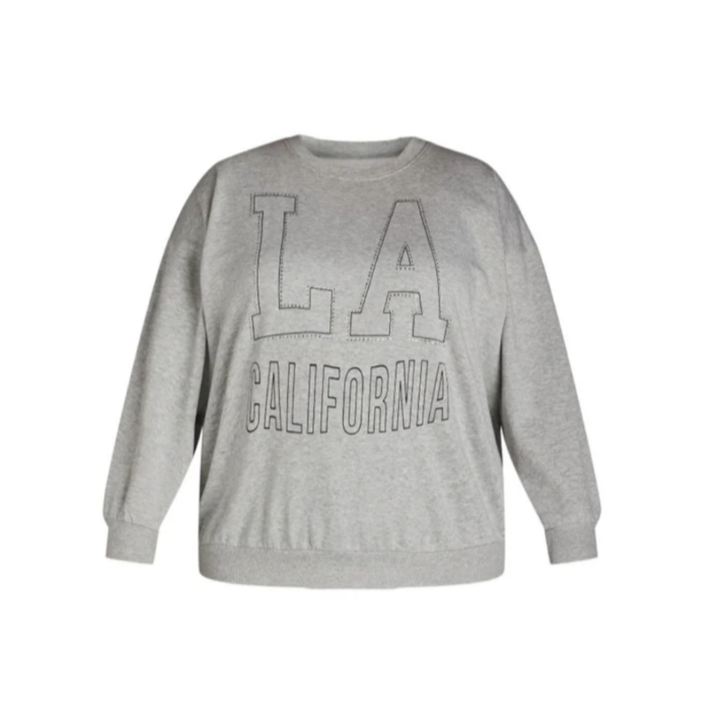 No Boundaries Women's Size XS (0-2) Crew Neck Sweatshirt "LA California" Heather